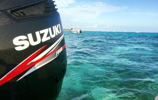 Suzuki outboard engines in sea
